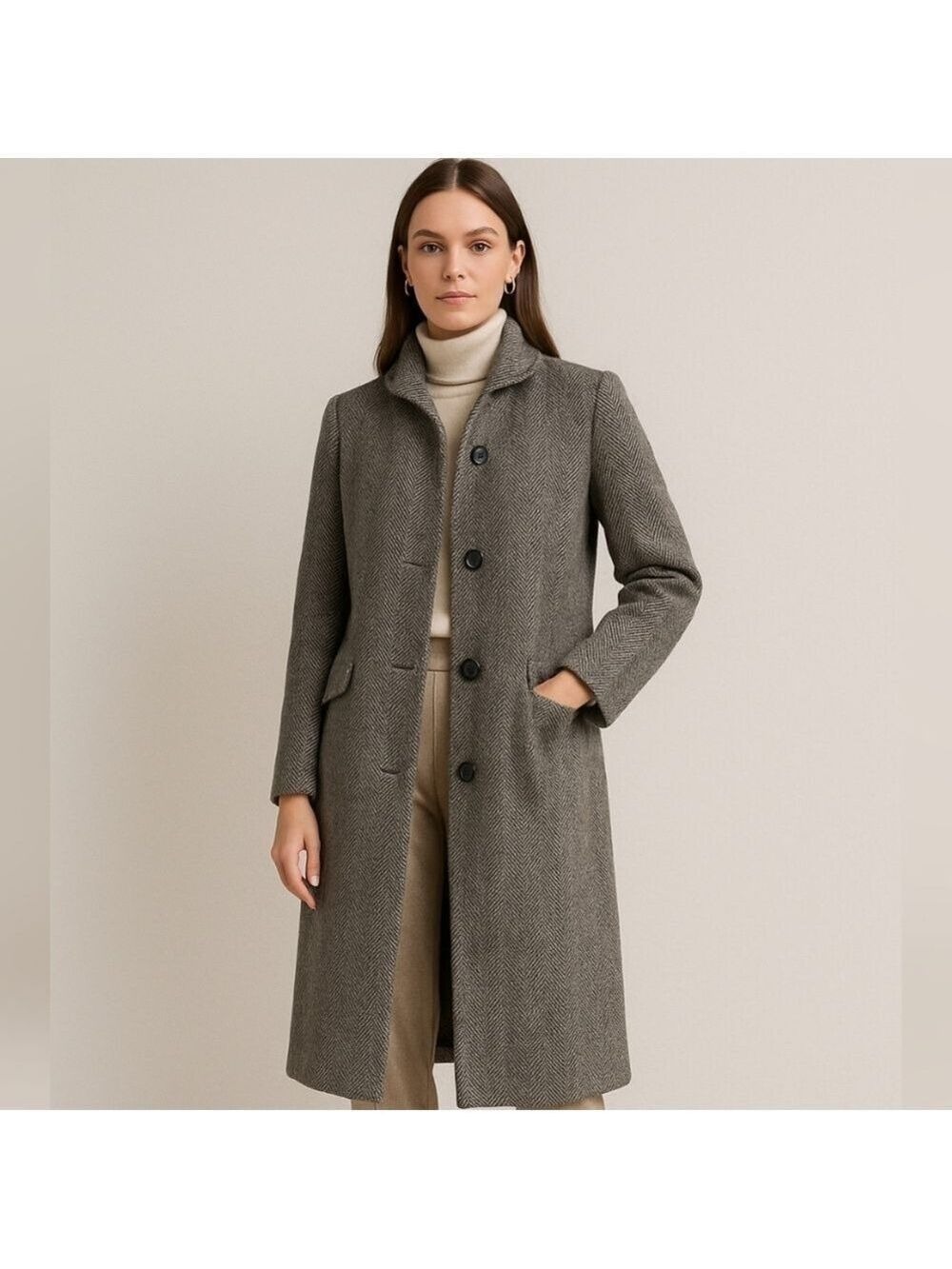 Vintage 1960s Raywood & Stein Wool Herringbone Coat — Old Money